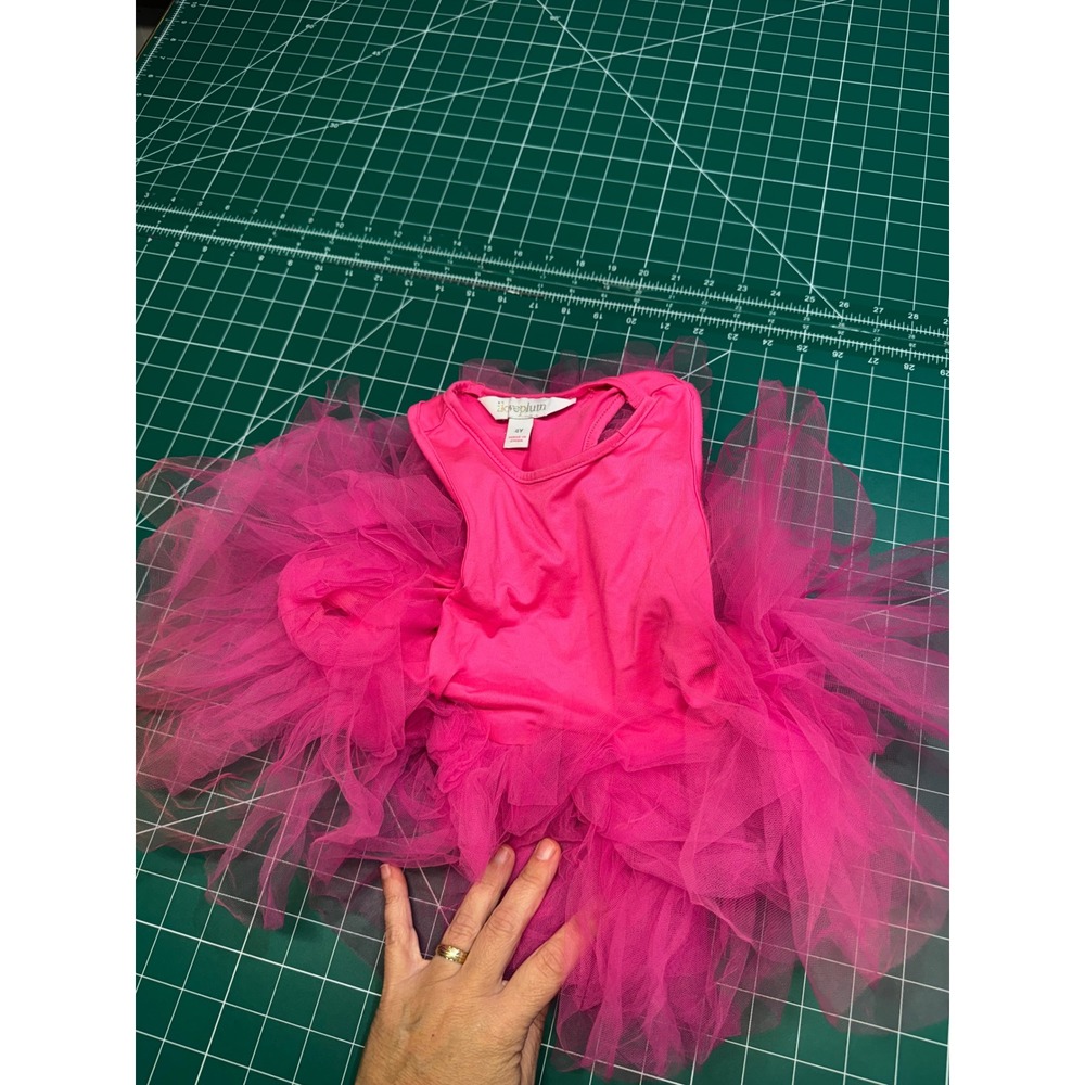 Iloveplum Girls Hot Pink Tulle Tutu Dress Sleeveless Ballet Leotard 4Y
